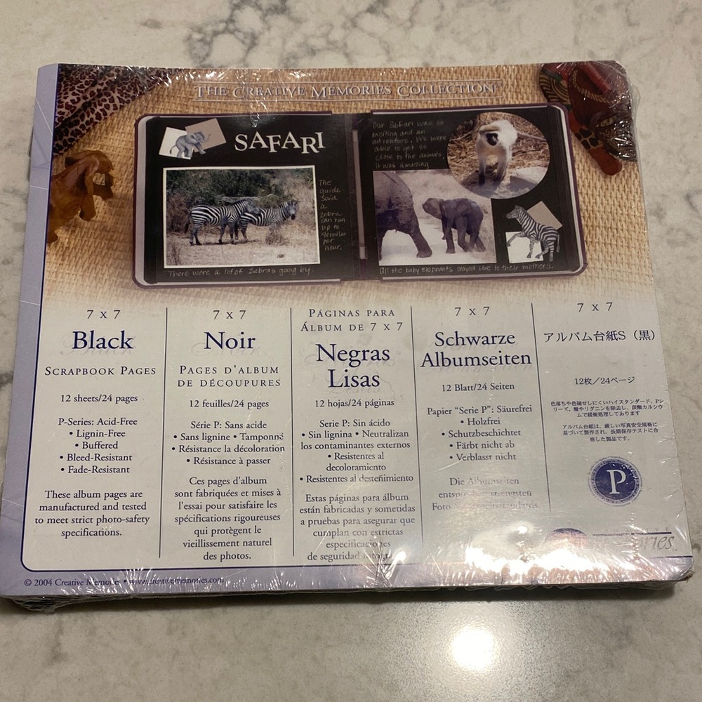 Creative Memories 7 x 7  Black Scrapbook Pages